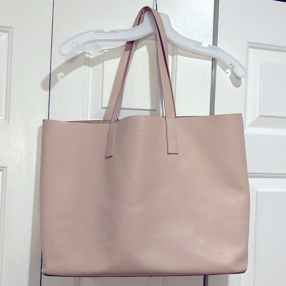 Everlane the day market tote bag pale pink/ light taupe beige